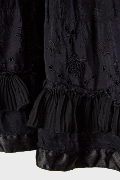 SCHIAPARELLI luksusowa spódnica vintage hafty falbanki - M