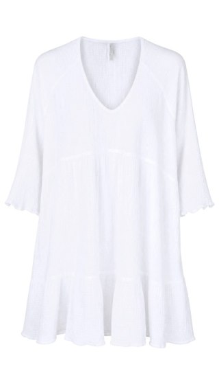 SEAFOLLY AUSTRALIA mięciutka sukienka muślinowa bawełna śnieżna biel L/XL