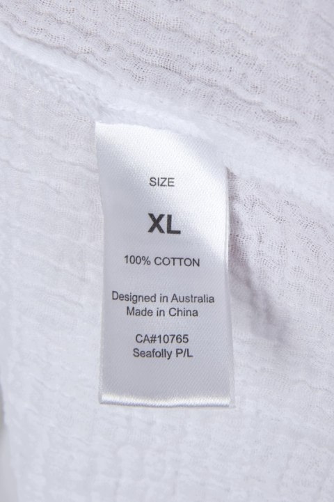 SEAFOLLY AUSTRALIA mięciutka sukienka muślinowa bawełna śnieżna biel L/XL
