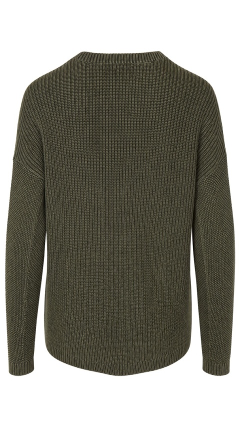 SUPERDRY zjawiskowy sweter odkryte ramiona bawełna kolor khaki M