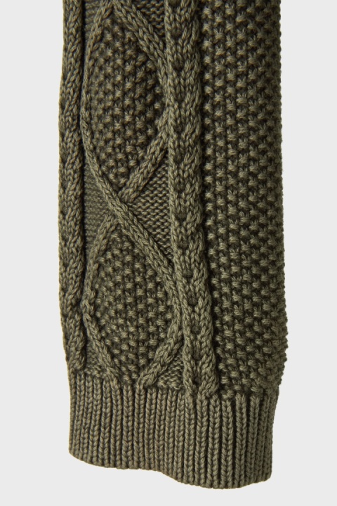 SUPERDRY zjawiskowy sweter odkryte ramiona bawełna kolor khaki M