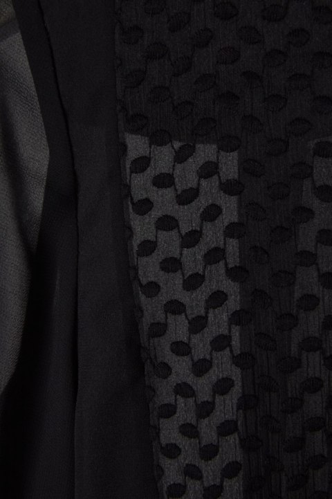 THE KOOPLES bluzka koszulowa transparentna szyfonowa stójka skórzana M