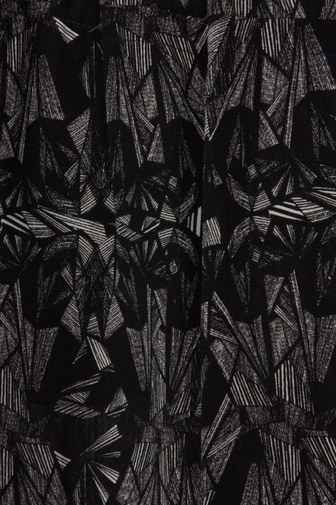 TUSNELDA BLOCH spodnie jedwab elastan monochromatyczna geometria S