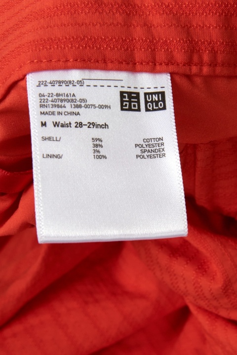 UNIQLO - spódnica z kieszeniami bawełna fakturowana czerwień makowa - S/M