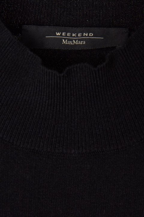 WEEKEND MAX MARA luksusowa bluzka dzianina wiskoza głęboka czerń S/M