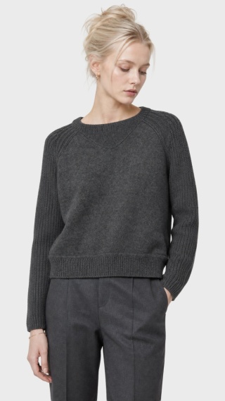 WOOLRICH - ciepły mięsisty sweter wełna piękna szarość - S