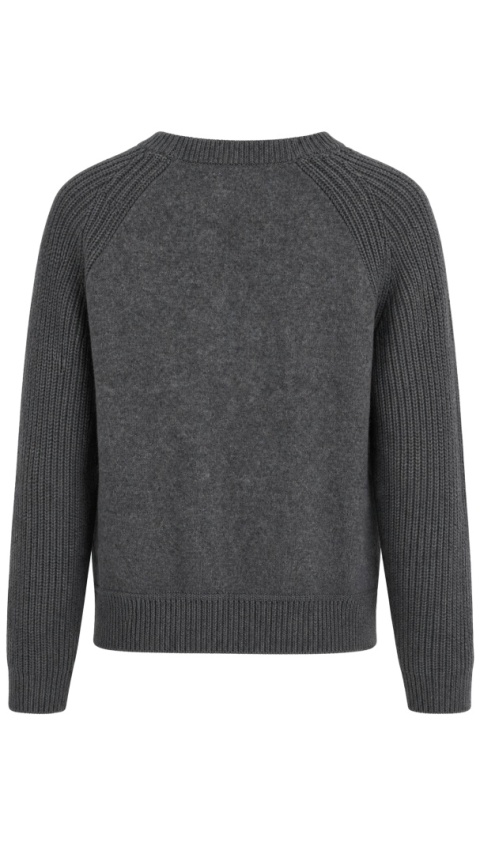 WOOLRICH - ciepły mięsisty sweter wełna piękna szarość - S