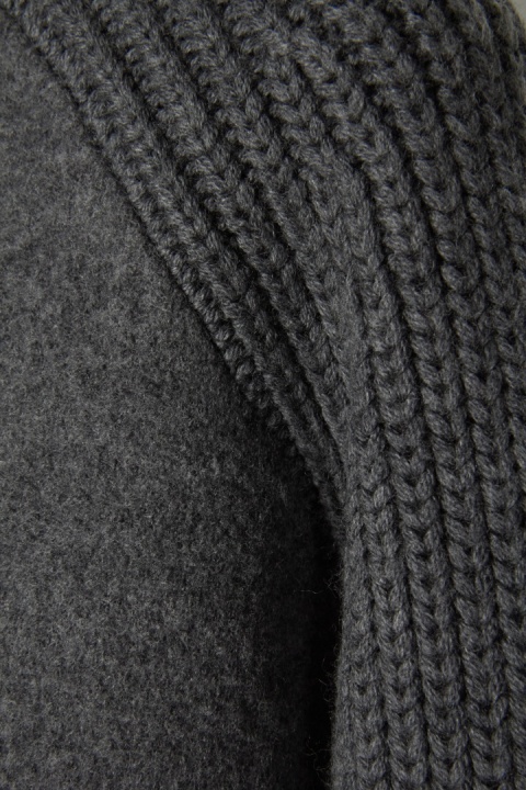 WOOLRICH - ciepły mięsisty sweter wełna piękna szarość - S